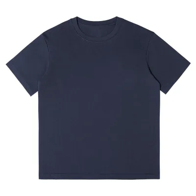 Men's Fashion Casual Summer Cotton Solid Color Round Neck Short-Sleeve Printed T-Shirt