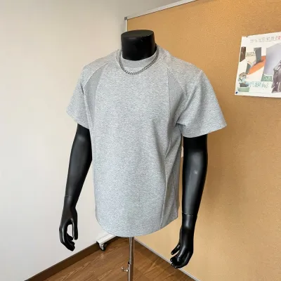 T-Shirt de Verano para Hombre, Manga Corta, Color Sólido, Holgado, Casual