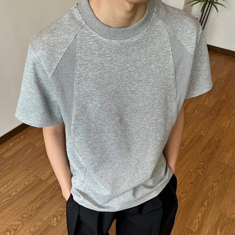 T-Shirt de Verano para Hombre, Manga Corta, Color Sólido, Holgado, Casual