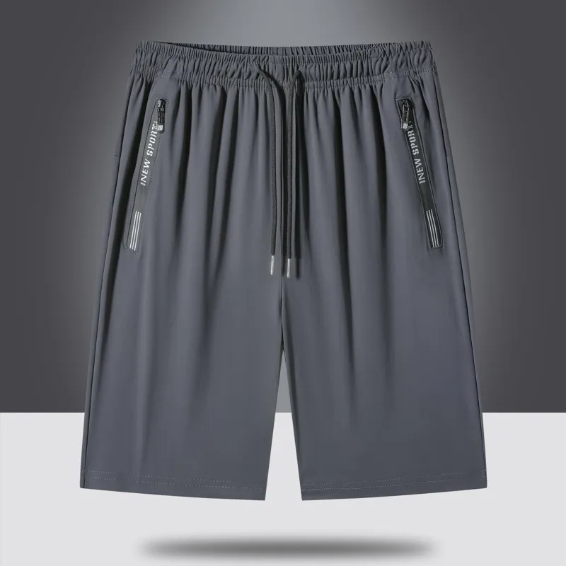Men's Fashion Summer Ice Silk Quick-Drying Breathable Shorts with Pockets