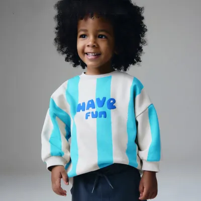 Kids Boy's Fashion Casual Spring Cartoon Printed Round Neck Long Sleeve Cotton Sweatshirt