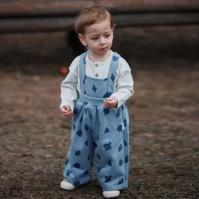 Kids Baby Boys Fashion Casual Spring Printed Cotton Overalls Long Jumpsuits