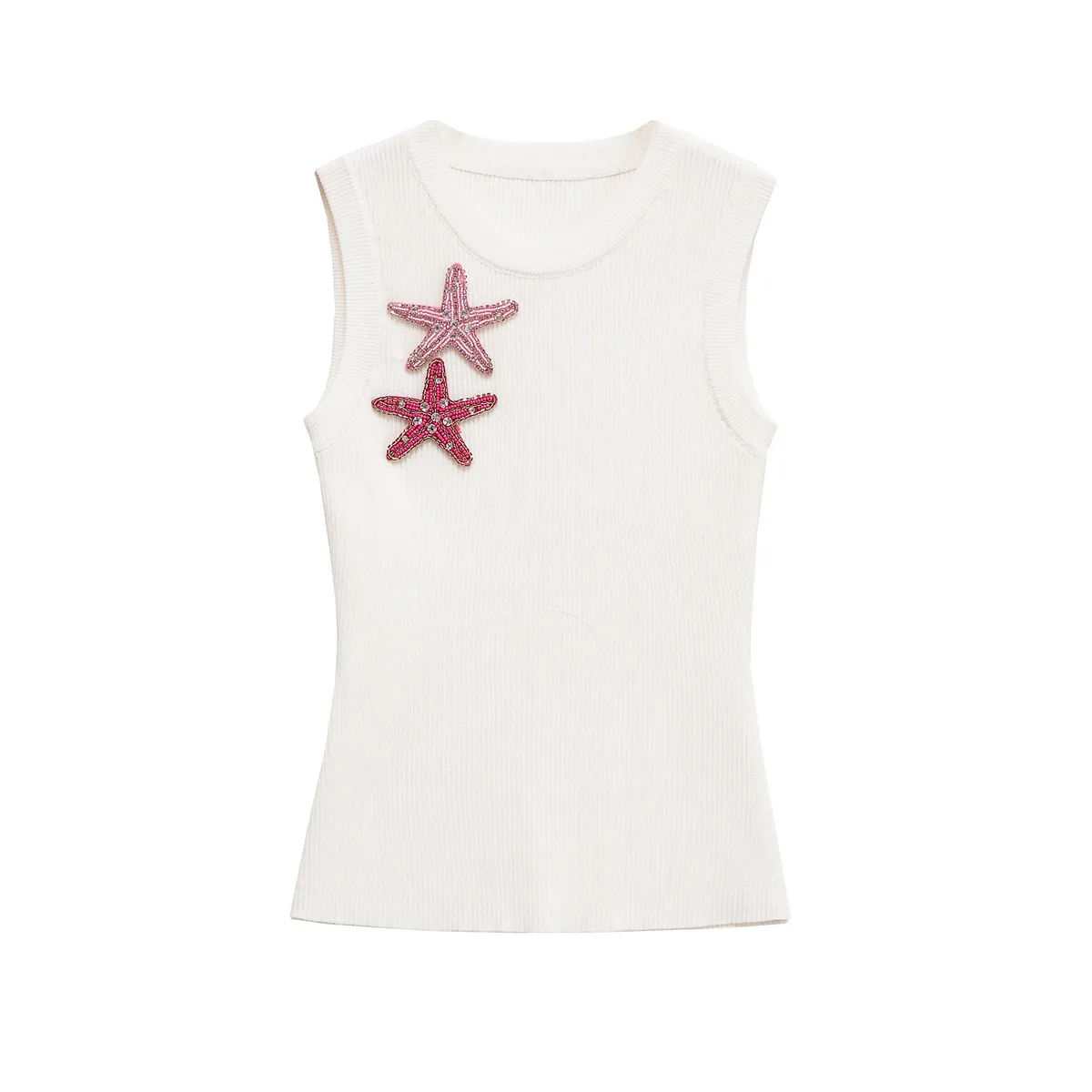Women Fashion Casual Summer Starfish Decorated Sleeveless Tank Top