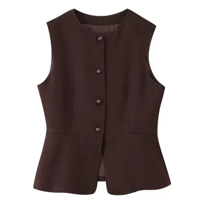 Women Fashion Casual Summer Solid Color Sleeveless Tank Top