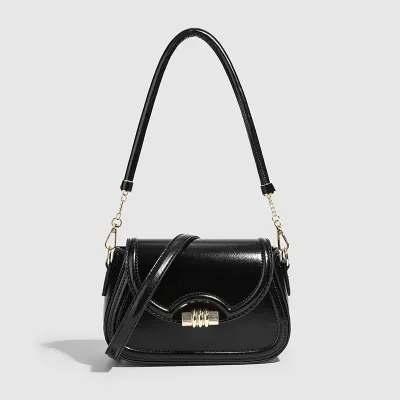 Women Fashion Casual Retro Solid Color PU Small Square Shoulder Bag