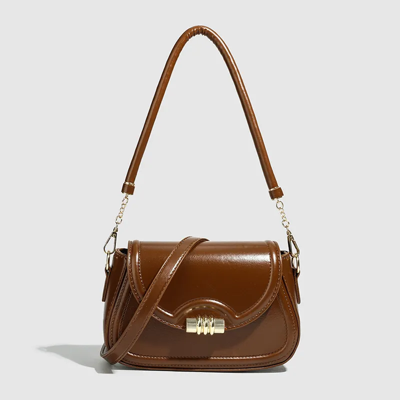 Women Fashion Casual Retro Solid Color PU Small Square Shoulder Bag