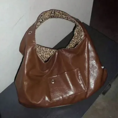 Women Fashion Casual Leopard Large Capacity Two-Side Usable PU Shoulder Bag