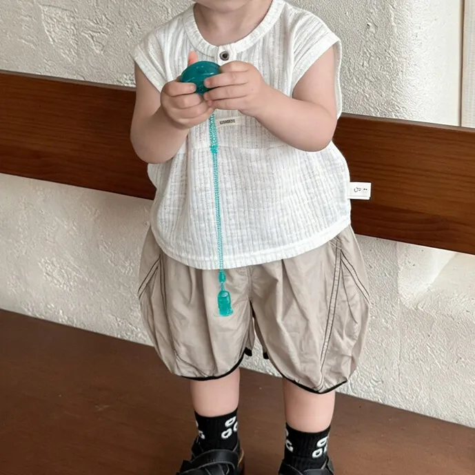 Kids Boys Casual Summer Sleeveless Tank Top Lantern Pants Two-Piece Set