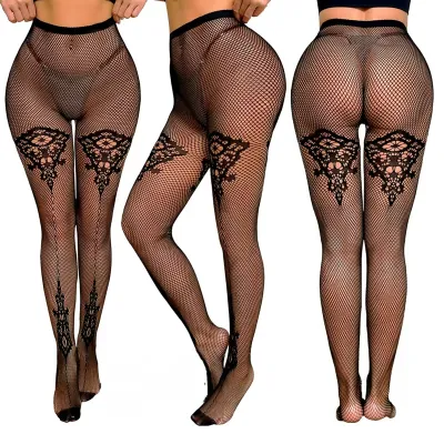 Women Fashion Sexy Hollow Jacquard Fishnet Stockings