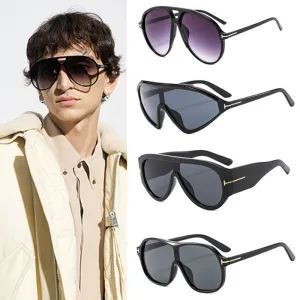 Fashion Casual Large Frame Blue Light Blocking Square Sunglasses