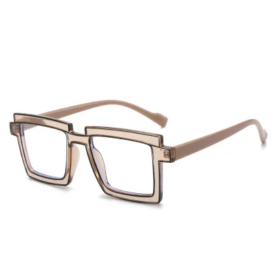 Women Fashion Cartoon Contrast Color Square Frame Blue Light Blocking Sunglasses