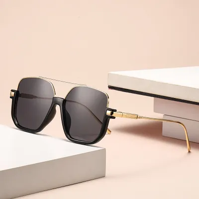 Women Fashion Casual Retro Large-Frame Blue Light Blocking Sunglasses