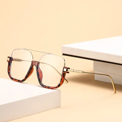Women Fashion Casual Retro Large-Frame Blue Light Blocking Sunglasses