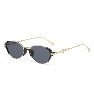 Women Fashion Casual Retro Oval Frame Blue Light Blocking Sunglasses