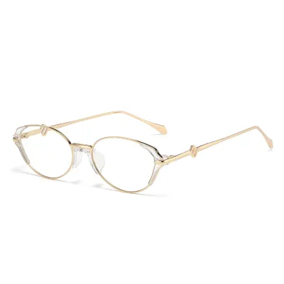 Women Fashion Casual Retro Oval Frame Blue Light Blocking Sunglasses