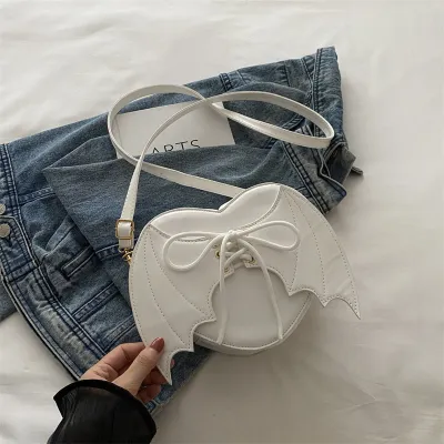 Women Fashion Creative Solid Color Wings Lace-Up Crossbody Bag