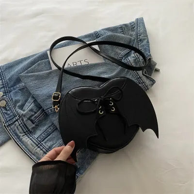 Women Fashion Creative Solid Color Wings Lace-Up Crossbody Bag