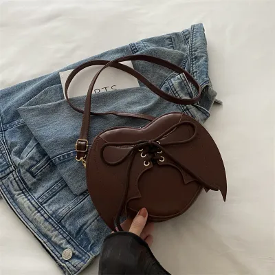Women Fashion Creative Solid Color Wings Lace-Up Crossbody Bag