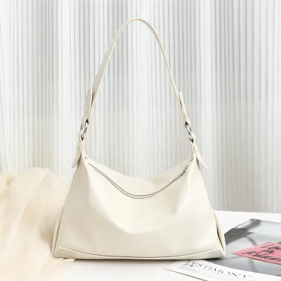 Women Fashion Casual Simple Solid Color PU Soft Leather Large Capacity Shoulder Bag