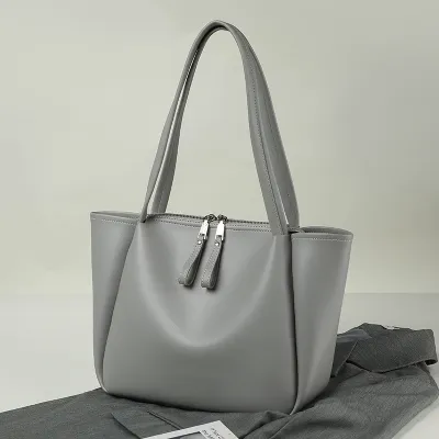 Women's Simple PU Large Capacity Tote Bag Shoulder Bags