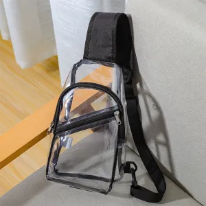 Women Fashion Casual PVC Waterproof Clear Chest Bag