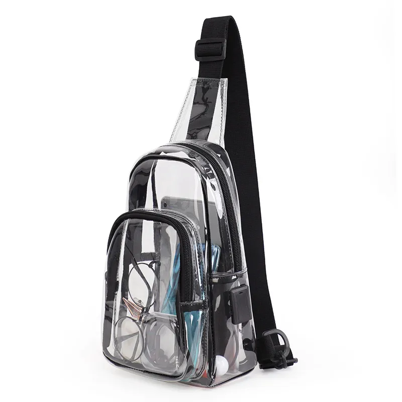 Women Fashion Casual Transparent PVC Large Capacity Chest Clear Bag