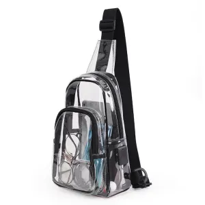 Women Fashion Casual Transparent PVC Large Capacity Chest Clear Bag