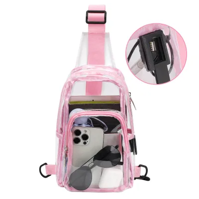 Women Fashion Casual Transparent PVC Large Capacity Chest Clear Bag