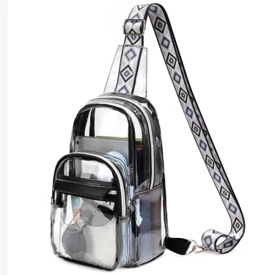 Women Fashion Casual PVC Large Capacity Clear Chest Bag