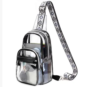 Women Fashion Casual PVC Large Capacity Clear Chest Bag