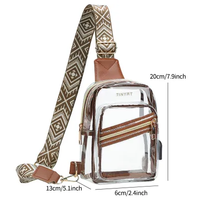 Women Fashion Casual Clear PVC Chest Bag
