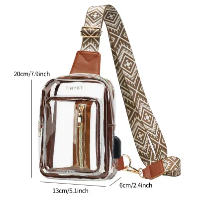 Women Fashion Casual Clear PVC Chest Bag
