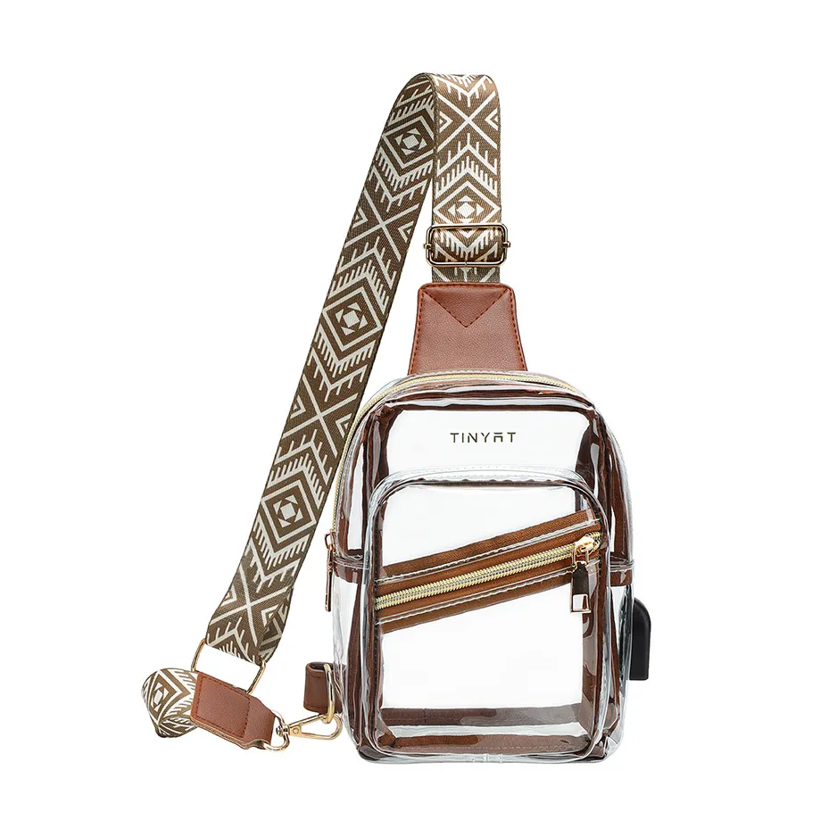 Women Fashion Casual Clear PVC Chest Bag