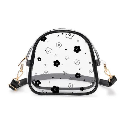 Women Fashion Cute Printed PVC Multifunctional Transparent Crossbody Bag