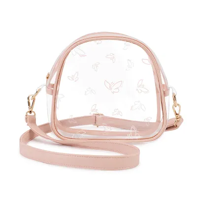 Women Fashion Cute Printed PVC Multifunctional Transparent Crossbody Bag