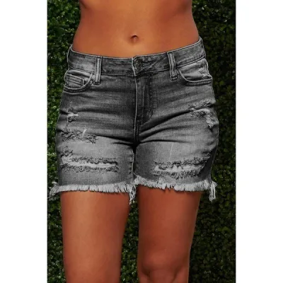 Summer Women Fashionable Ripped Denim Shorts