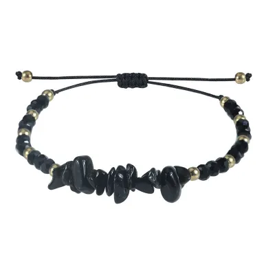 Women's Ethnic Geometric Natural Crystal Gravel Adjustable Bracelet