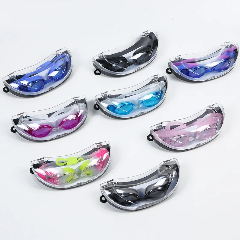 Fashion Color Block Anti-Fog Silicone Hd Pc Lenses Swim Goggles