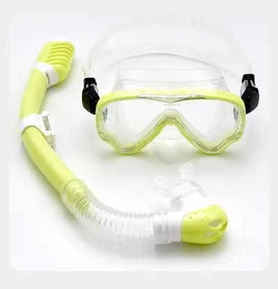 Kids Boys And Girls Snorkeling Liquid Silicone Material Face Nose Swim Goggles Set