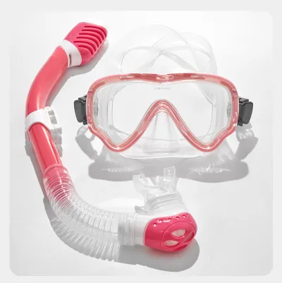 Kids Boys And Girls Snorkeling Liquid Silicone Material Face Nose Swim Goggles Set