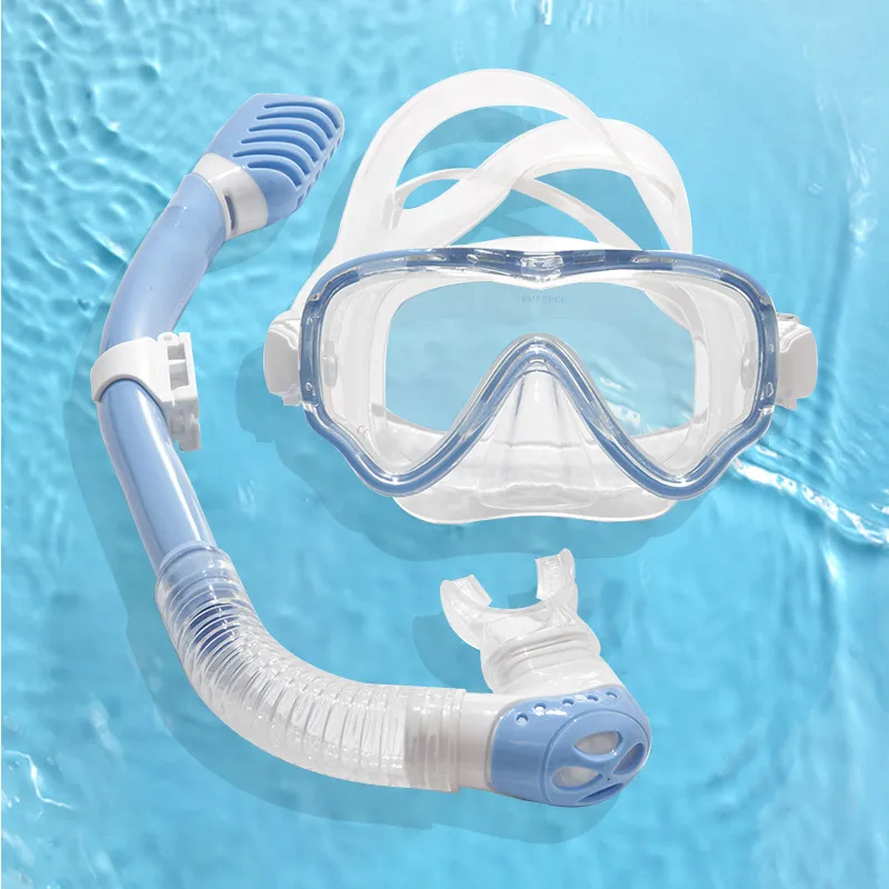 Kids Boys And Girls Snorkeling Liquid Silicone Material Face Nose Swim Goggles Set