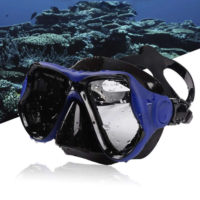 Fashion Liquid Pvc Tempered Glass Frosted Snorkeling Mask Swim Goggles