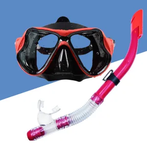Fashion Adult Large Vision Mask Tempered Glass Diving Swim Goggles Set