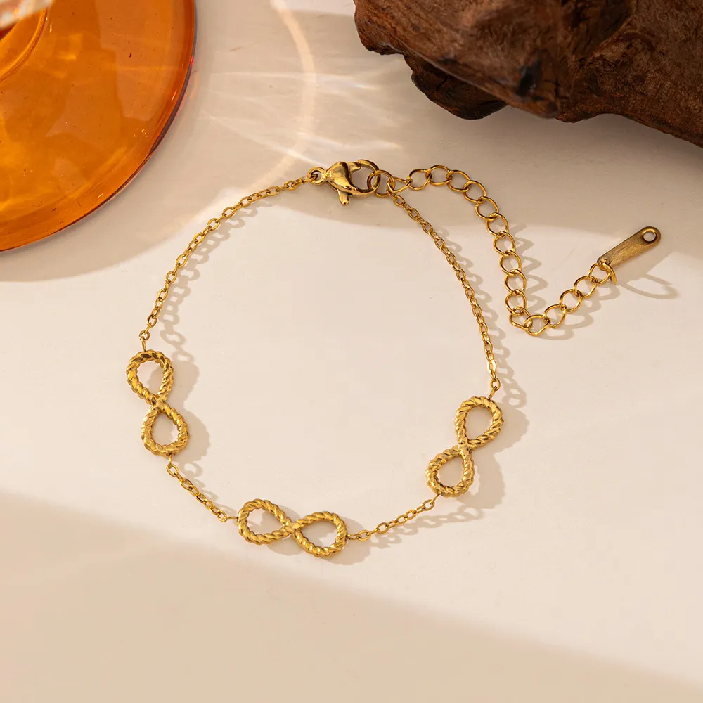 Women Fashion Infinity Digital Titanium Steel Bracelet