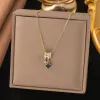 [8278] Four-Leaf Clover Necklace Gold