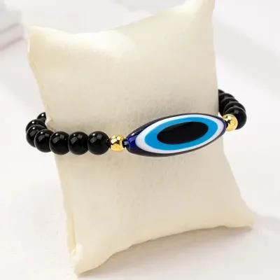Women's Blue Evil Eye Beaded Bracelet