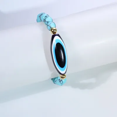 Women's Blue Evil Eye Beaded Bracelet