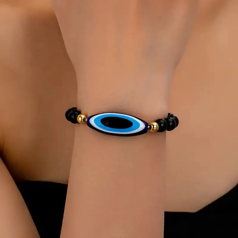 Women's Blue Evil Eye Beaded Bracelet