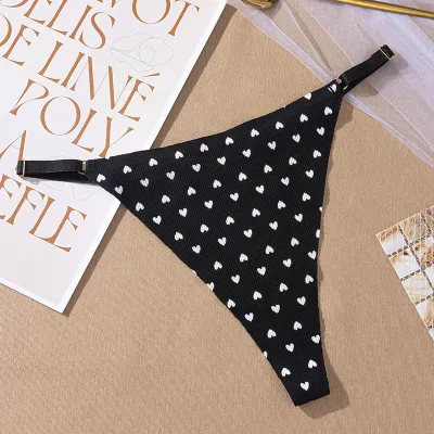 Women Fashion Sexy Printed Thin Ice Silk Thong