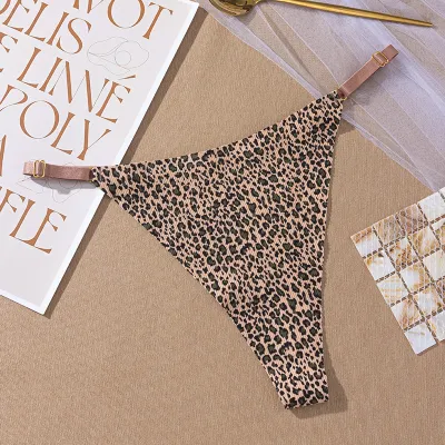 Women Fashion Sexy Printed Thin Ice Silk Thong